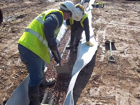 Geotextilie TS má dobré filtrační a propustné vlastnosti, používá se do drenážních systémů