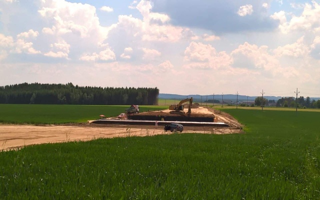 Založení násypového tělesa – Nové Veselí – obchvat