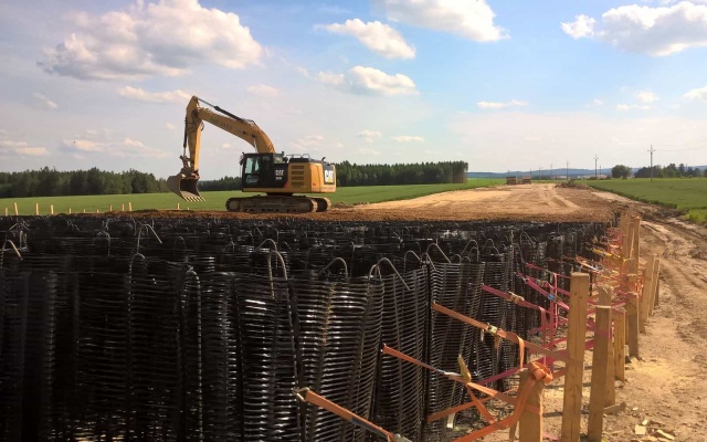 Založení násypového tělesa – Nové Veselí – obchvat