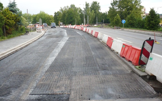 Vyztužení asfaltových vrstev na křižovatce v Havlíčkovu Brodu