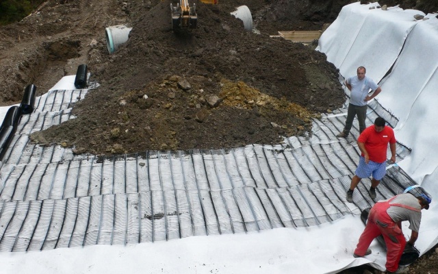 Odvodnění sesuvu svahu v Hrabušicích