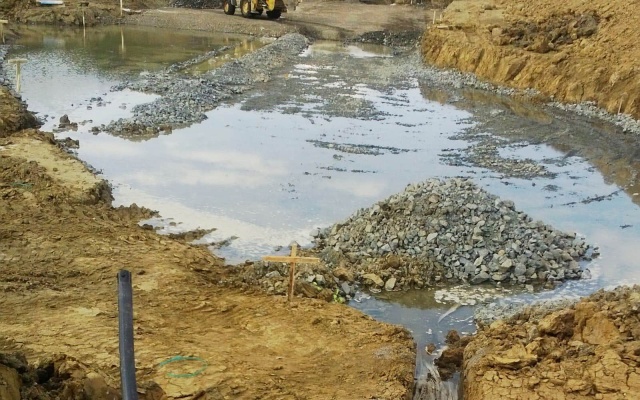 Mostní opěry z vyztužené zeminy na dálnici D1 u Levoče