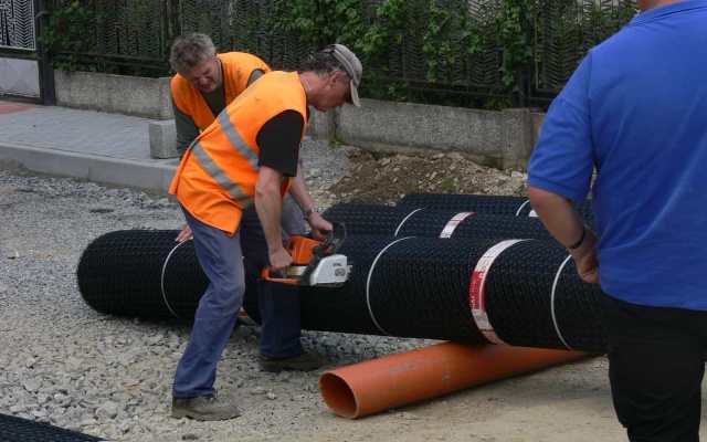 Stabilizace podkladních vrstev místní komunikace v Přibyslavi