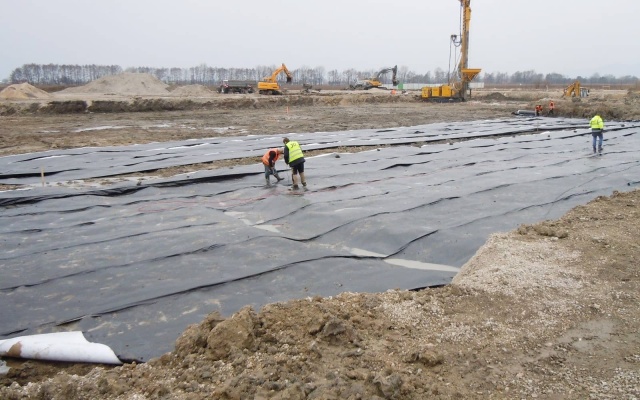 Odvodnění základové desky bioplynové stanice v Bošanech