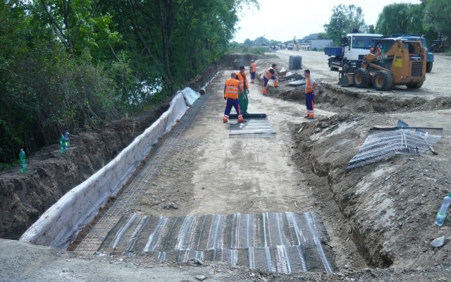 Strmý svah na nové tramvajové trati v Olomouci