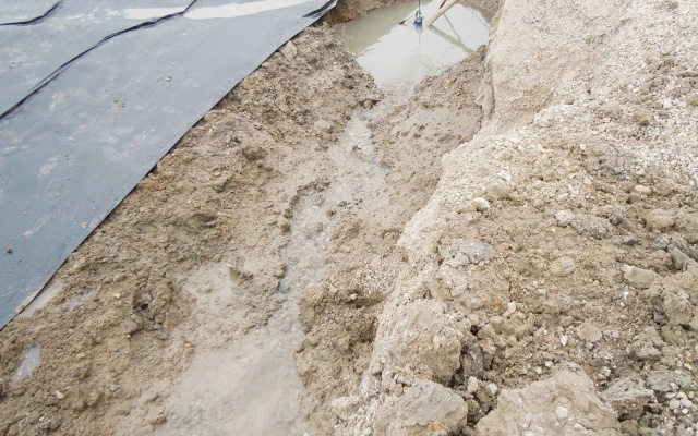 Odvodnění základové desky bioplynové stanice v Bošanech