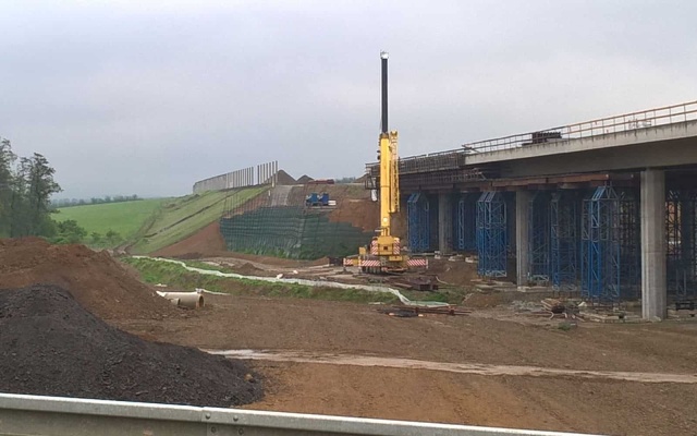 Opěrná zeď Lubeň, D1 Přerov - Lipník nad Bečvou