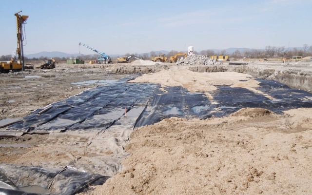 Odvodnění základové desky bioplynové stanice v Bošanech