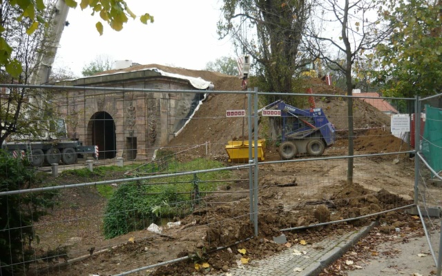 Zpevněné vyztužené svahy Písecké brány v Praze