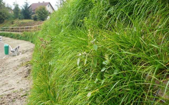 Nájezdová rampa z vyztužené zeminy ve Valtířově
