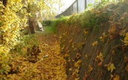 Strmý svah na nové tramvajové trati v Olomouci
