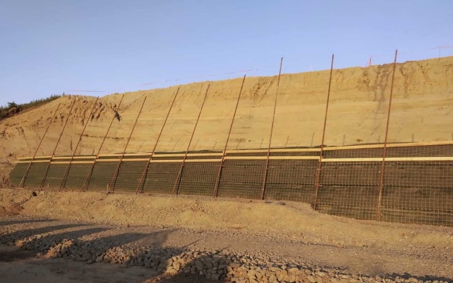 Opěrná zeď Lubeň, D1 Přerov - Lipník nad Bečvou