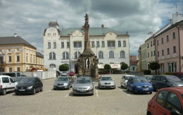 Zpevnění podkladní vrstvy parkoviště na náměstí Přemysla Otakara v Litovli