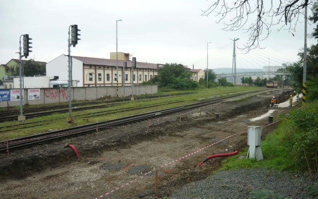 Rekonstrukce koleje při stavbě dopravního terminálu v Uherském Brodě