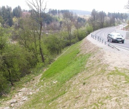Protierozní ochrana svahů silničního násypu na dálnici u Sverepce