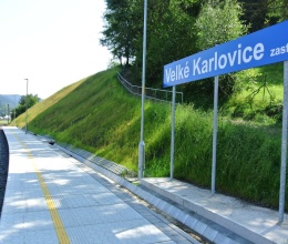 Protierozní ochrana svahu u železniční stanice Velké Karlovice