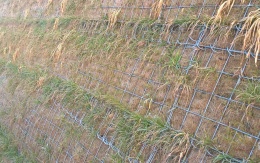 Terminál na R1 - Beladice, strmý svah z vyztužené zeminy