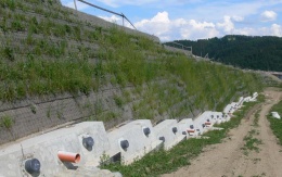 Vyztužené svahy pod dálnicí D3 v úseku Svrčinovec - Skalité