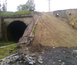 Zajištění portálu tunelu v Mostech u Jablunkova