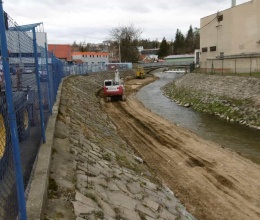 Zajištění svahu pod cyklostezkou v Jihlavě